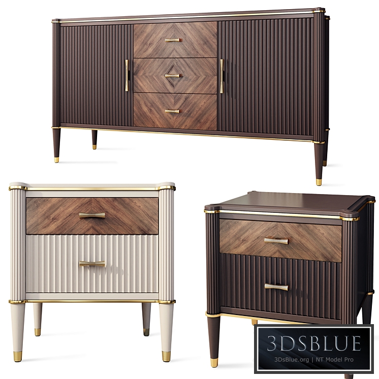 Chest of drawers and bedside tables Venice. Nightstand, sideboard by Classico Italiano