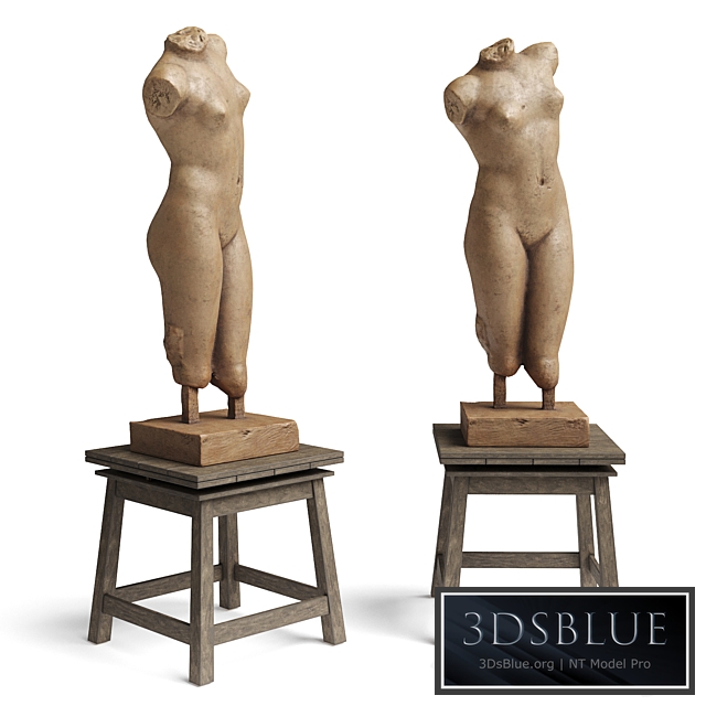 Classic woman bust with table