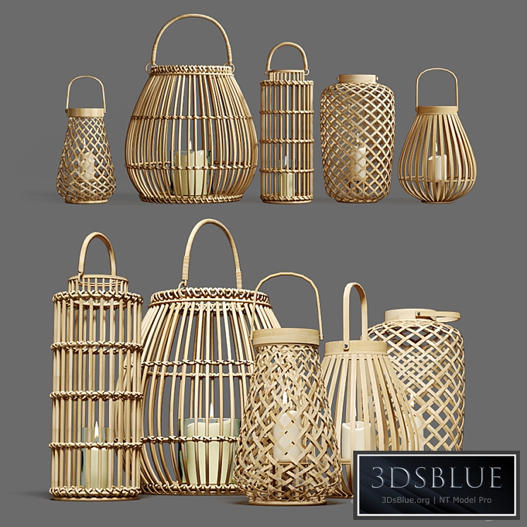 Decorative set of candlesticks lanterns