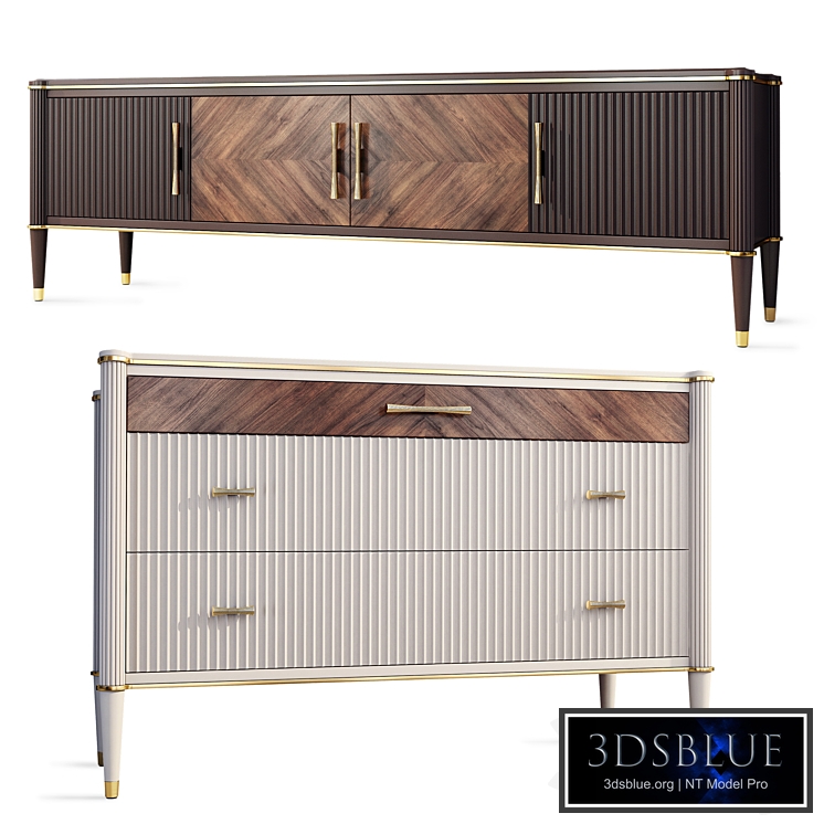 Chest of drawers and TV stand Venice. Dresser, sideboard by Classico Italiano