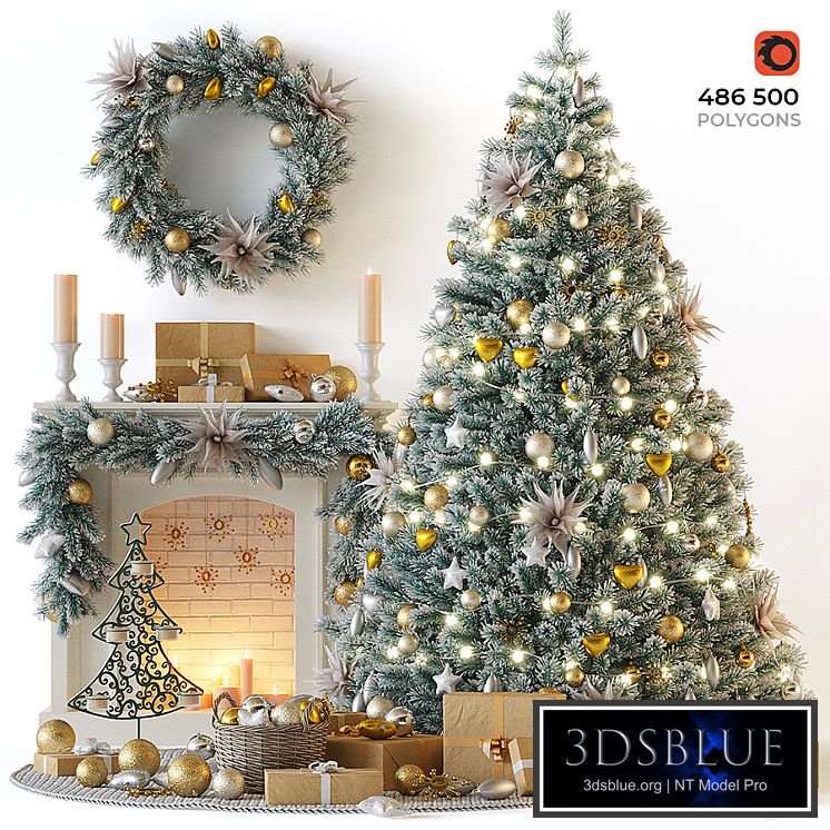 Christmas tree with fireplace