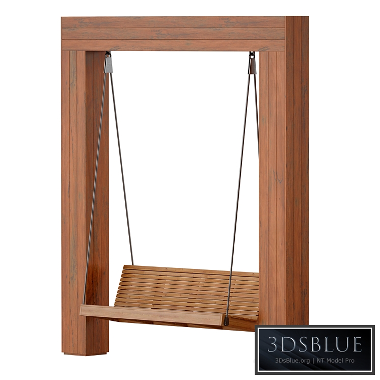 Wooden park swing made of light wood