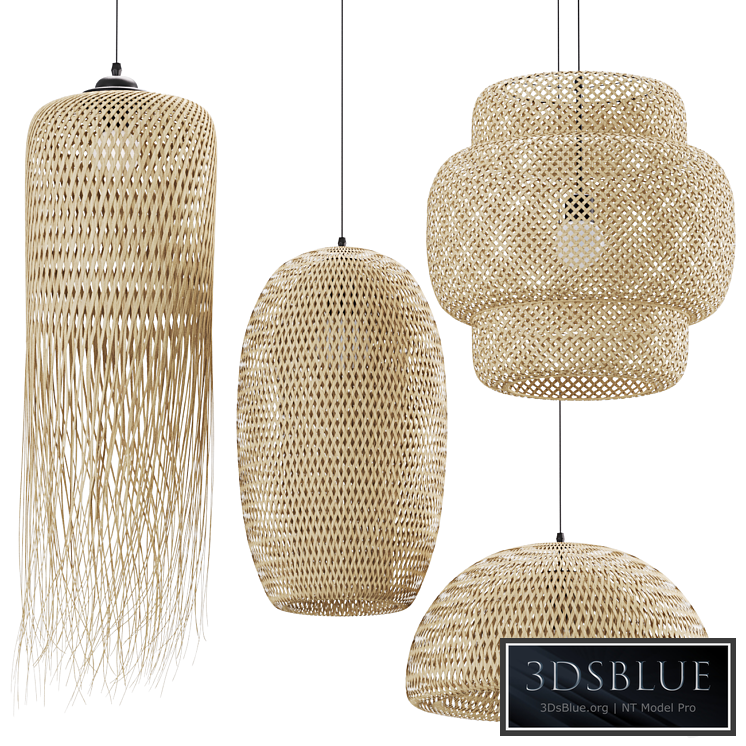 Rattan pendant light collection 203