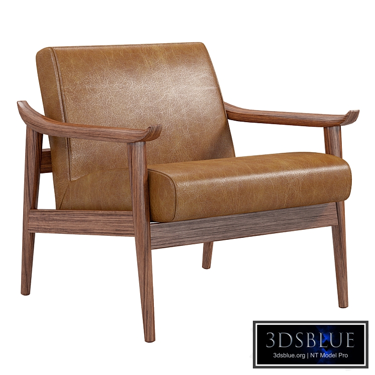 Mid-centry leather show wood chair Westelm