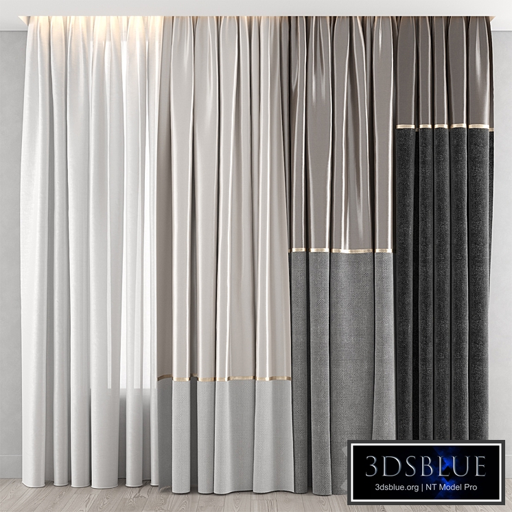Two-tone curtains 3 options