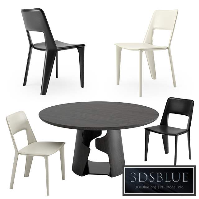 Holly Hunt Pelle Dining Chair + Cava Dining Table