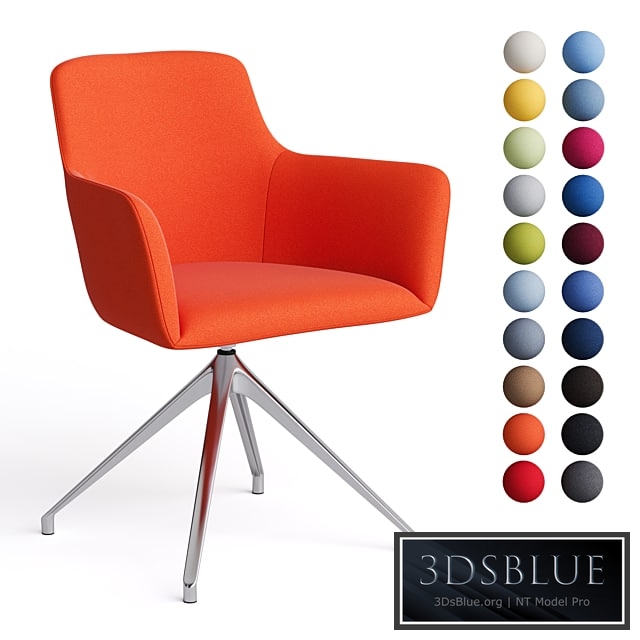 Office chair City by Quadrifoglio, fabric with metal curly legs