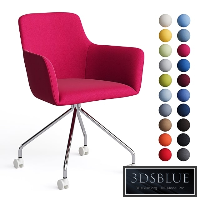 Office chair City by Quadrifoglio, fabric on metal legs with casters