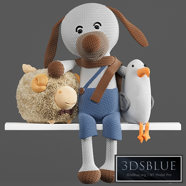 Toys, dolls: dog, sheep, Seagull