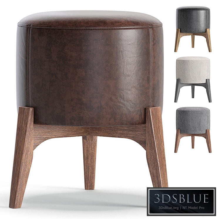 Jodi pouf Velvet and Leather made by Cosmo