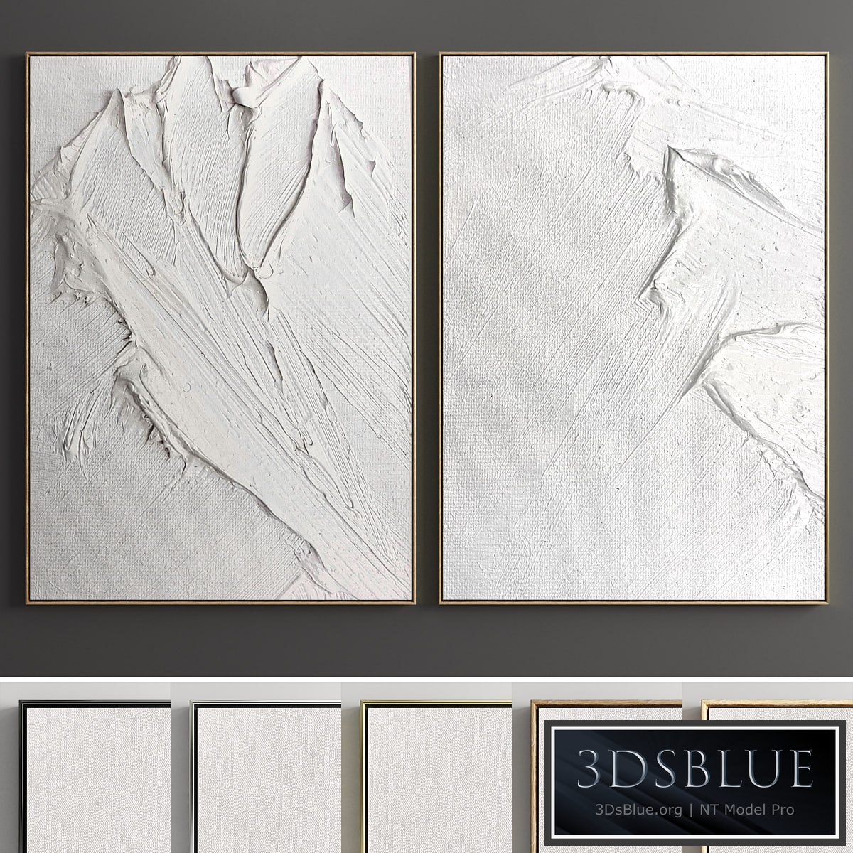 Plaster Two Photo Frame E-07