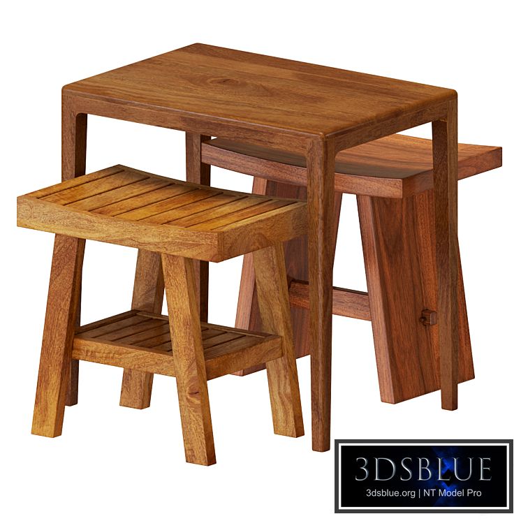 Zara Wooden Table And Stools