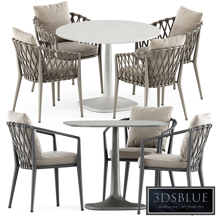 Erica outdoor chair and Fiore Outdoor table by bebitalia