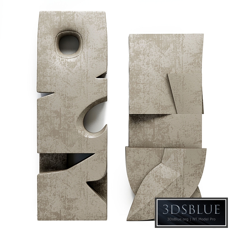 Set of 2 sculptures-bas-reliefs