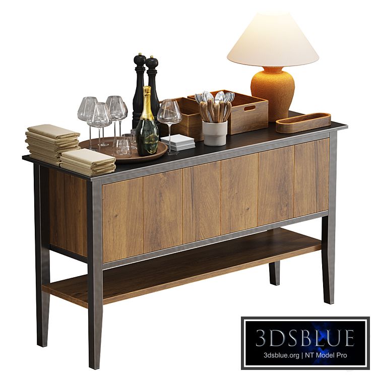 Waiter station with items