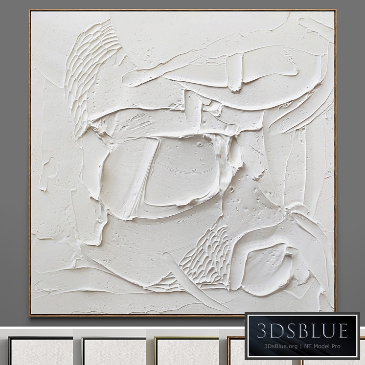 Plaster two square photo frames 04