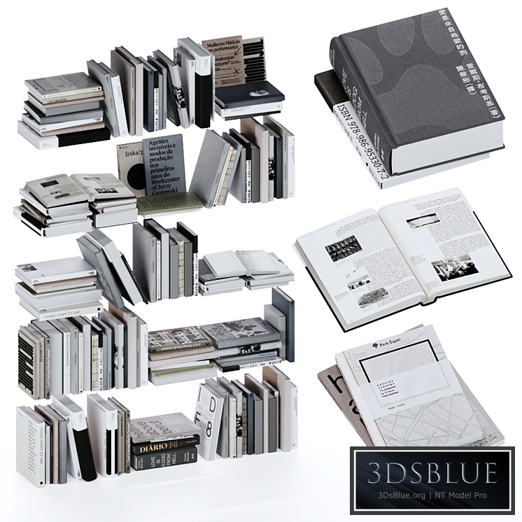 Gray and white books set vol4