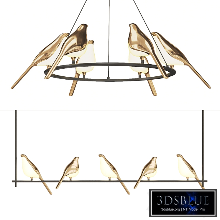 Bird-shaped chandelier NOMI