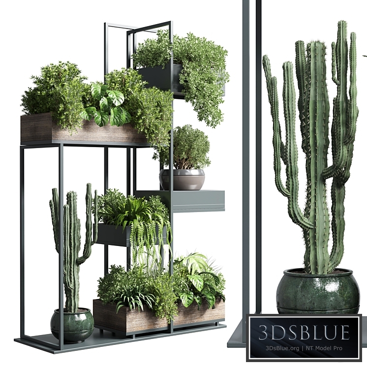 Collection Outdoor Indoor plant stand-metal and wooden vase 13