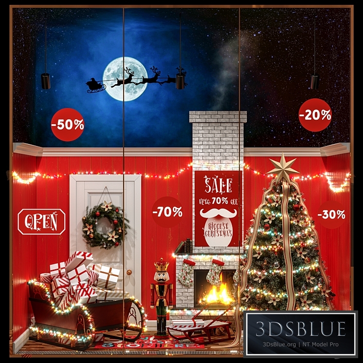 New Year's showcase of the decorative store