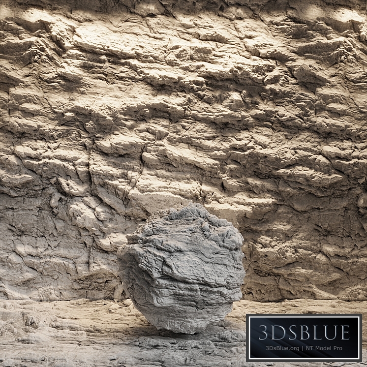 Rock in the interior. Rock material