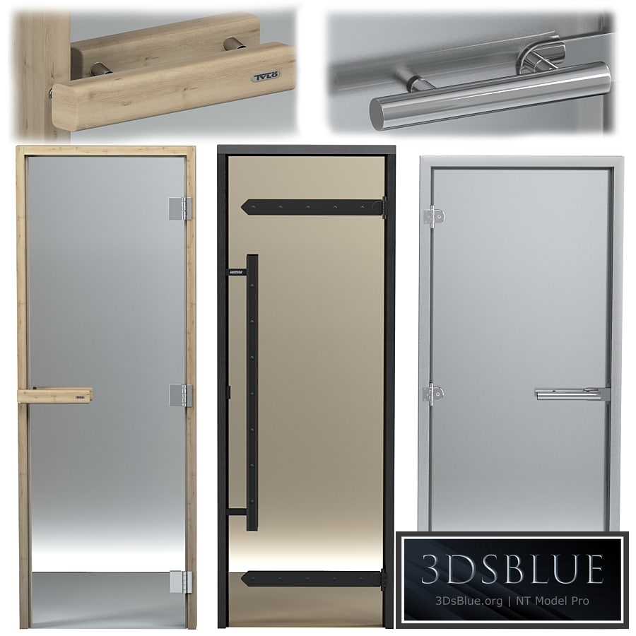 Turkish sauna glass doors hamam set 2
