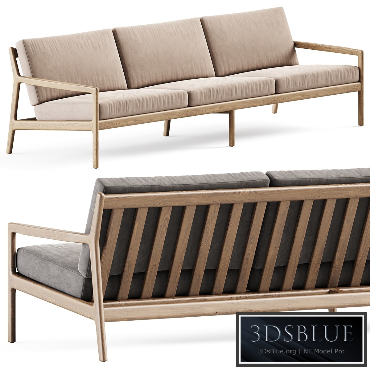 Teak Jack outdoor sofa 3 seater by Ethnicraft / Three-seater sofa