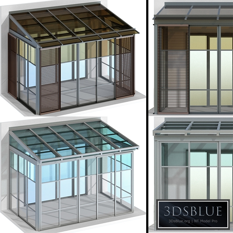 Metal glazed veranda terrace