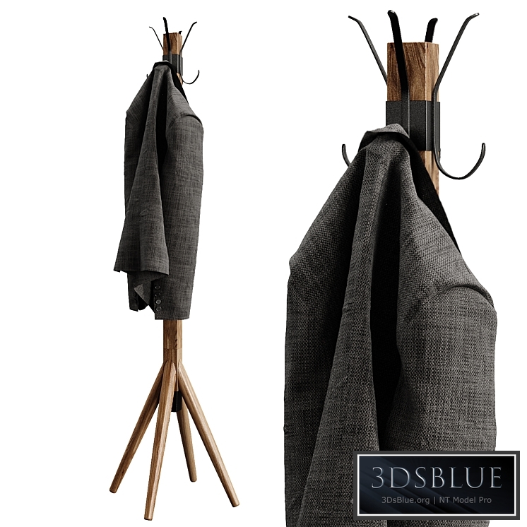 Wooden floor hanger jacket, clothes, hallway