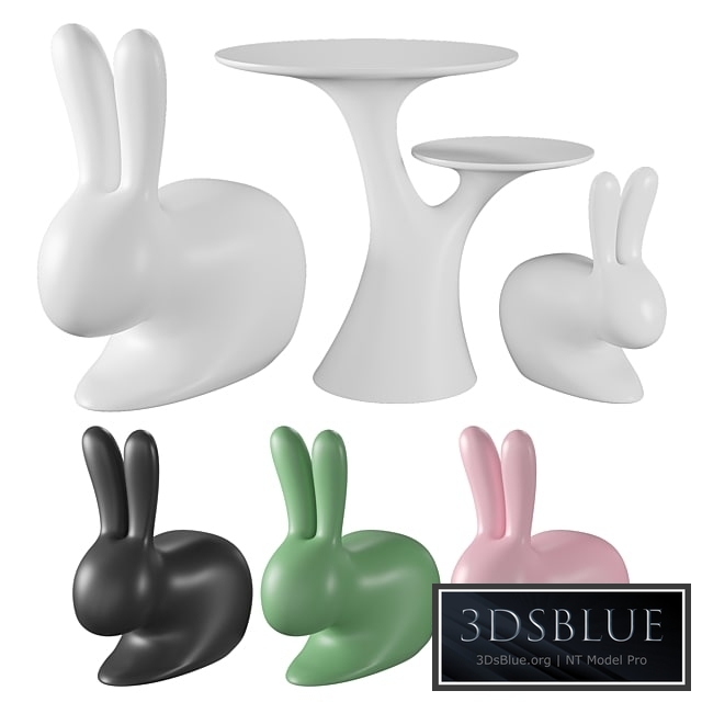 Qeeboo Rabbit Chair and Rabbit Tree