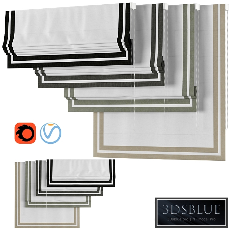 Roman Curtains 155 | BY HARRINGTON | Rows of Ribbon