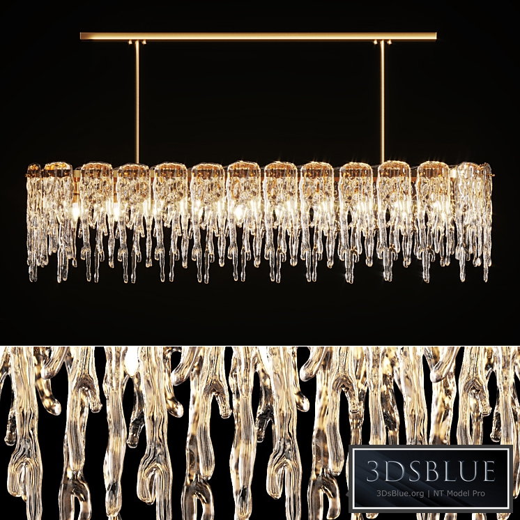 Chandelier with Ice Plates Spring Long M
