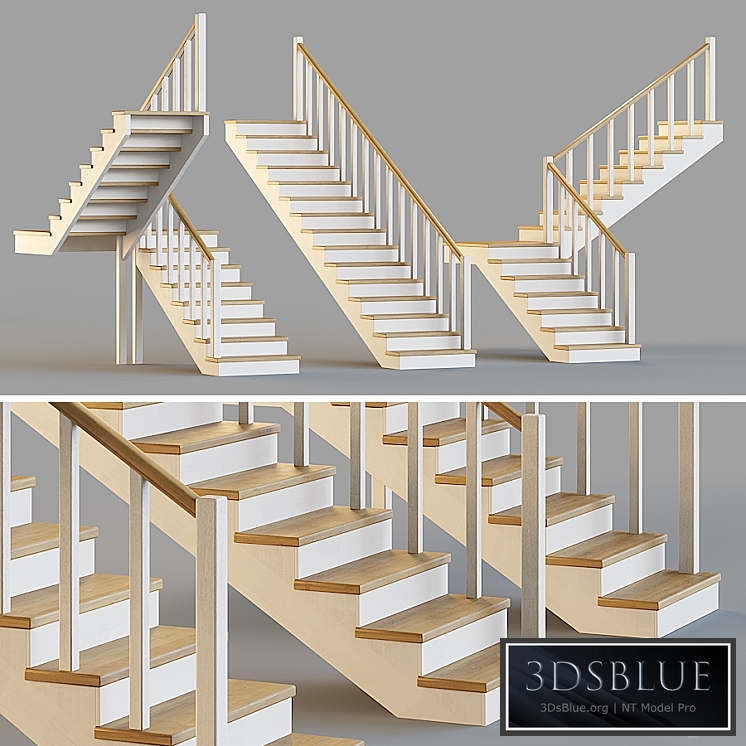 Wooden stairs for a private house 1