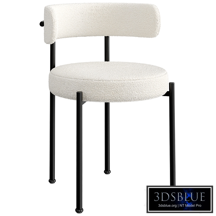 INESSE BOUCLE IVORY DINING CHAIR