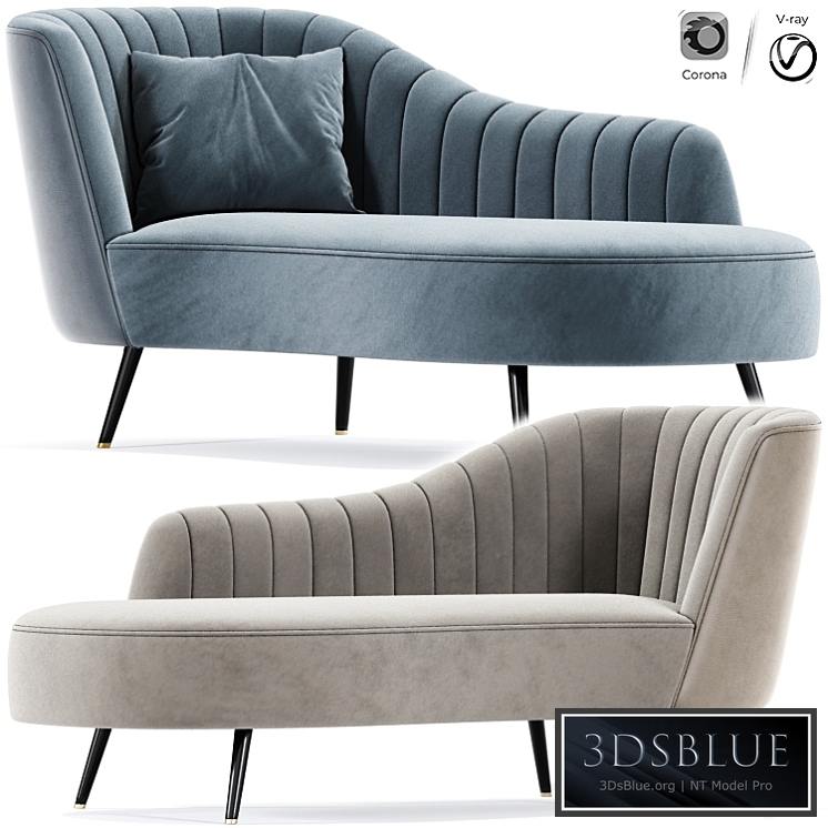 Baxton Kailyn Glam Chaise Lounge