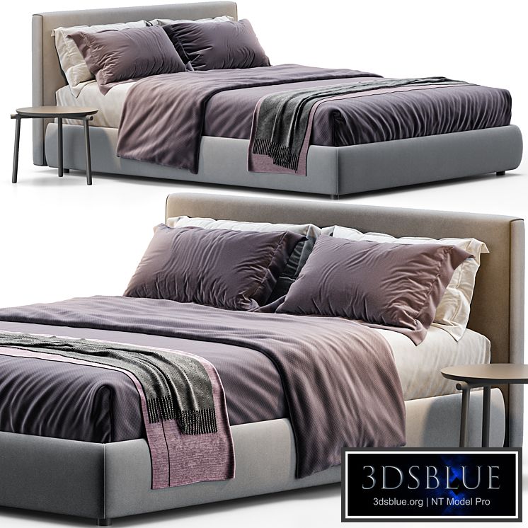 Queen bed upholstered Bolzan Letti