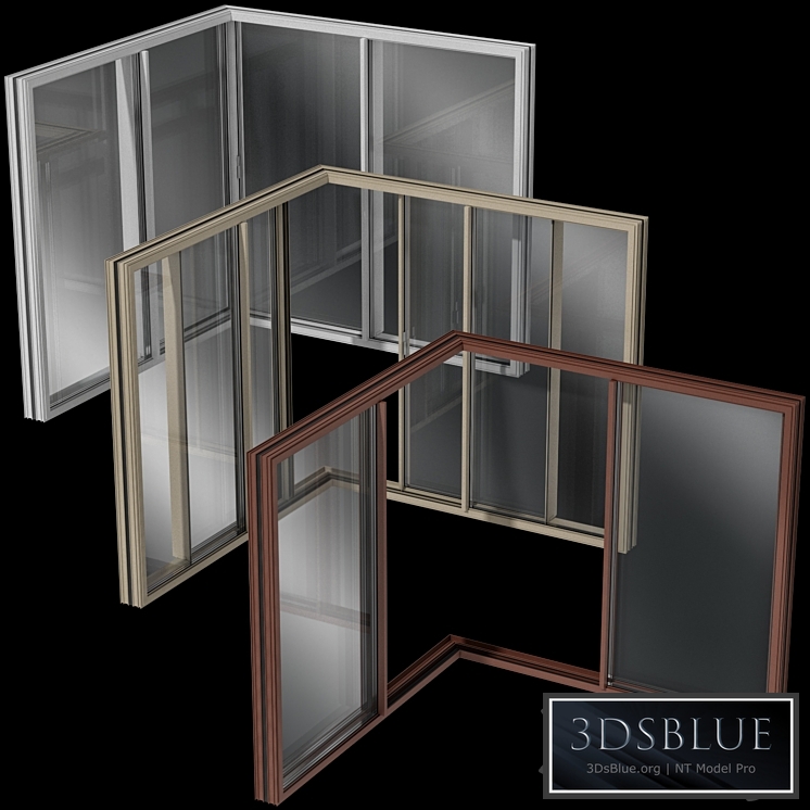 Sliding Corner Stained Glass Aluminum Windows