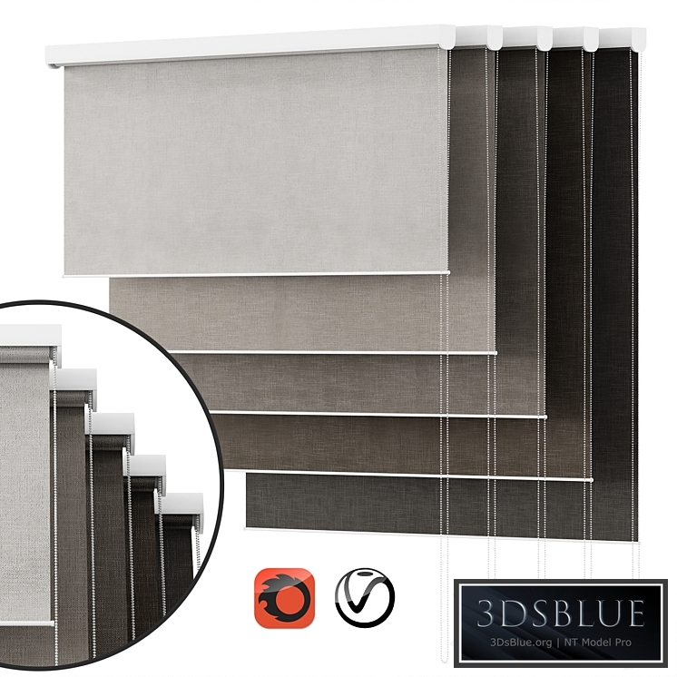 Roller blinds set 01 vray | corona