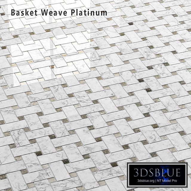 Mosaic Sicis SiciStone Classic Marble Basket Weave Platinum