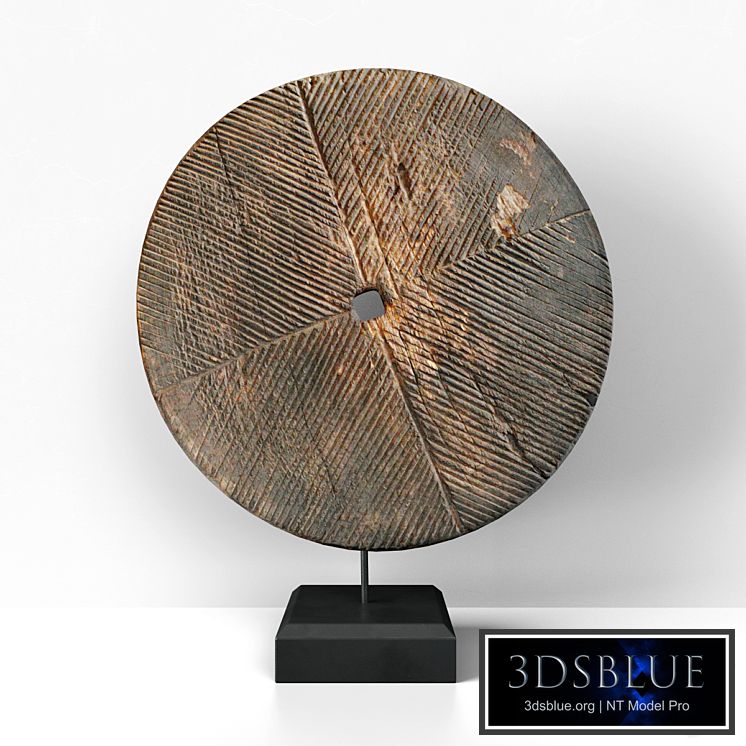 Old India Wood Wheel on Stand