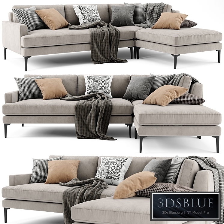 West Elm Andes Sectional Chaise Sofa