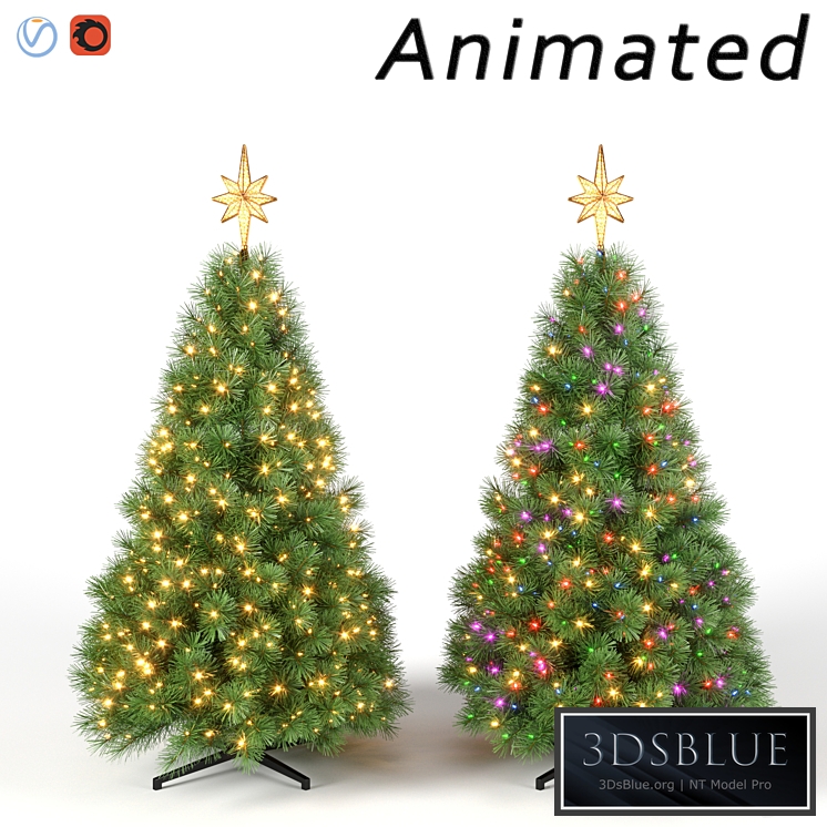 Christmas tree with animated lights Set 2