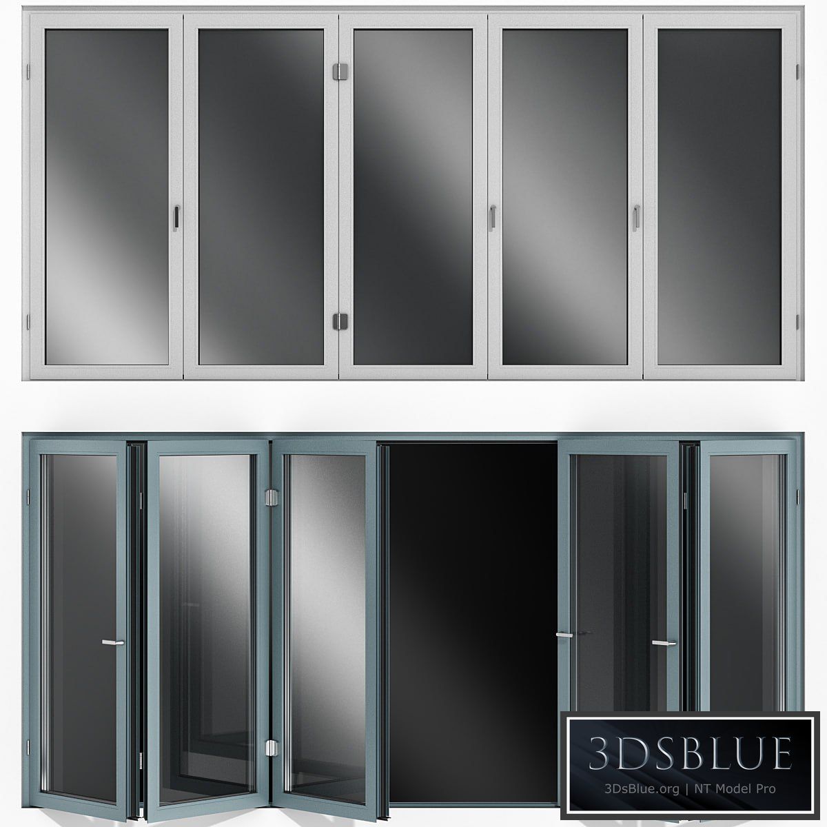 Folding Stained Glass Aluminum Doors