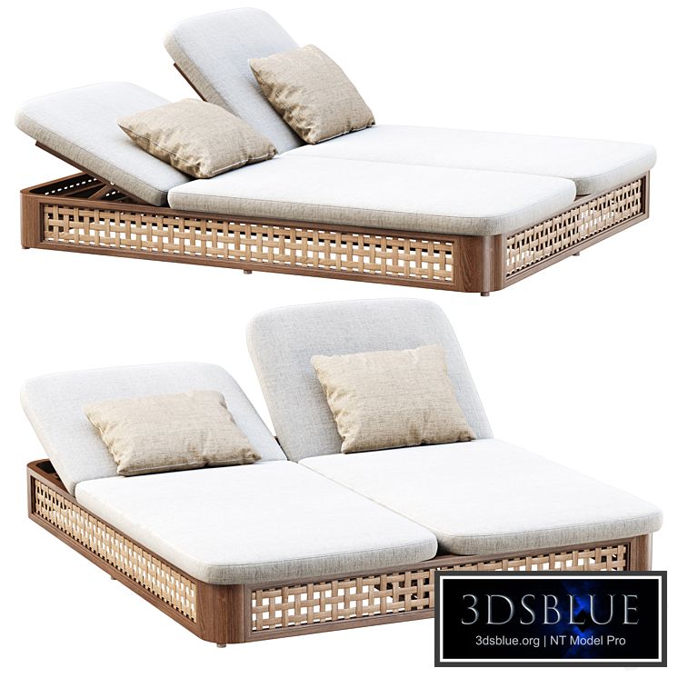 Sofia Rattan Double Chaise Lounge / Chaise Lounger