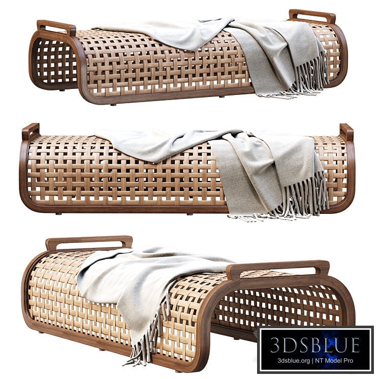 Sofia Rattan Ottoman / Rattan bench