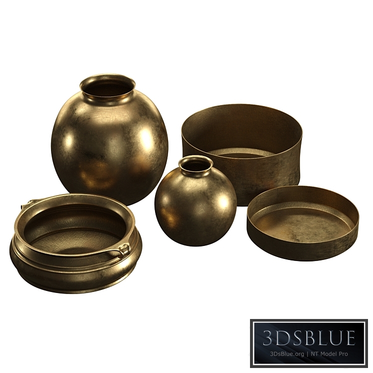 BURNISHED BRASS VASES (RH)