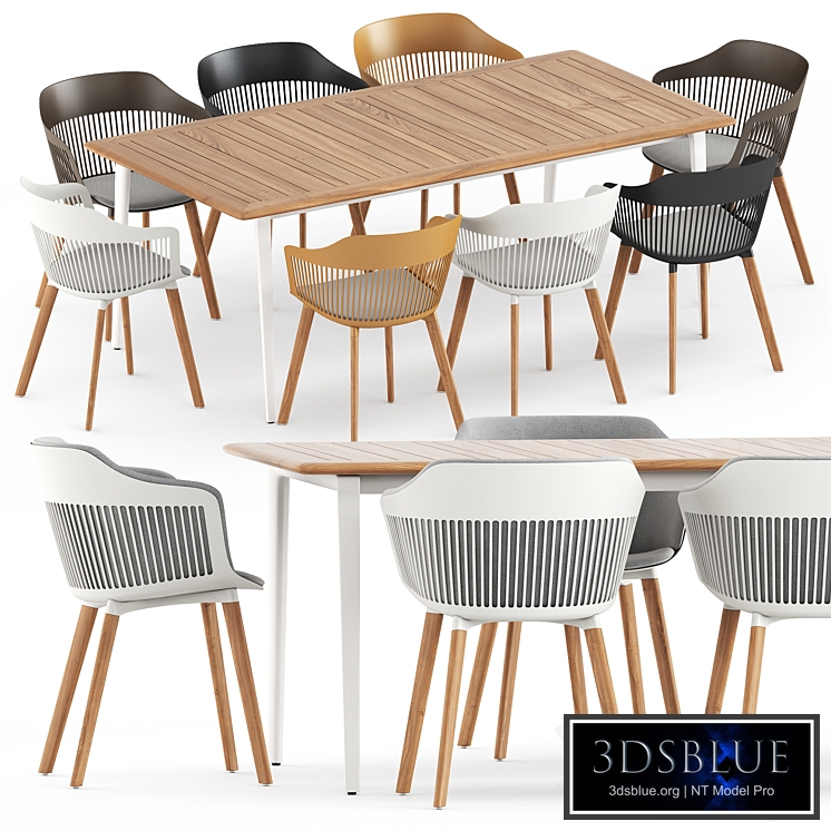 Aiir armchair and WA dining table by Dedon