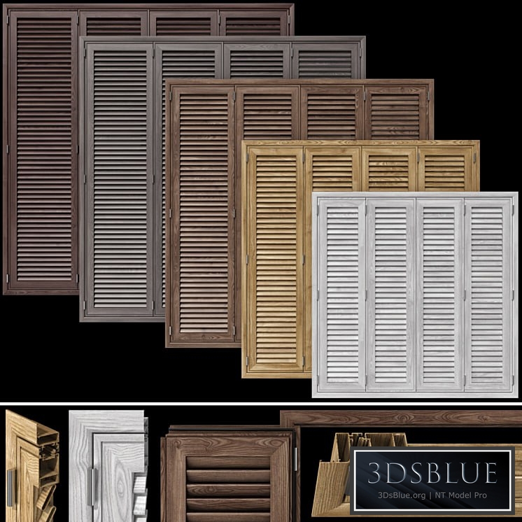 Wooden shutter blind system for windows and doors