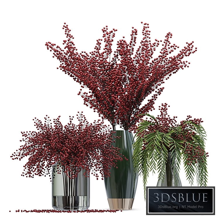 Bouquet berries vases