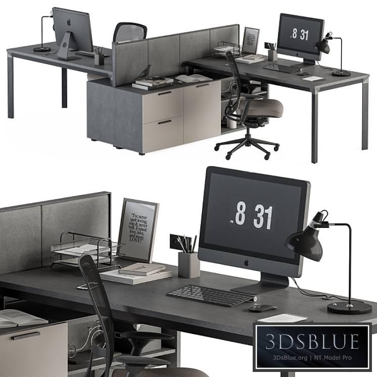 Employee Set Brown and Black - Office Furniture 254